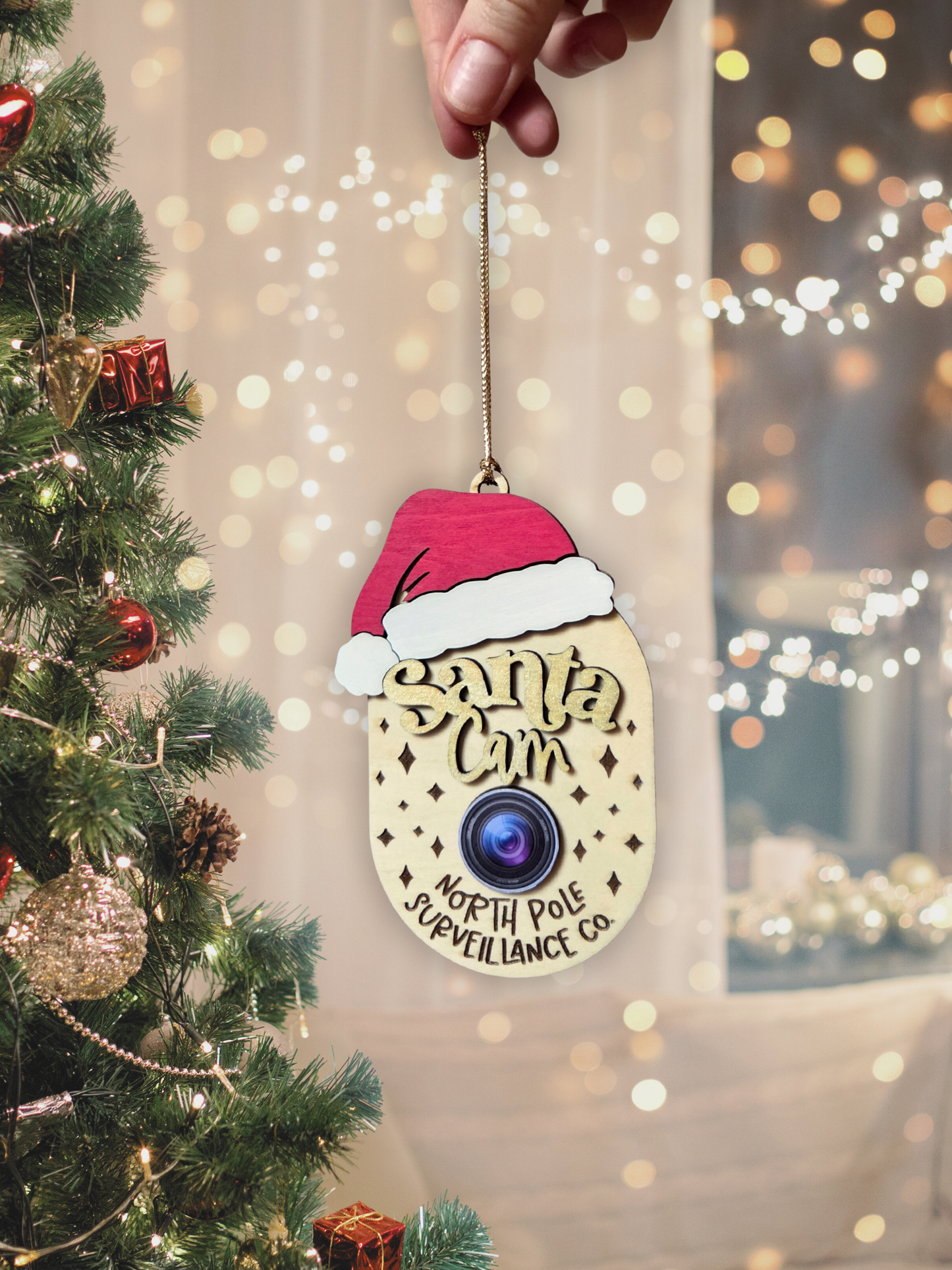 Ornement de Noël – Caméra du Père Noël “North Pole Surveillance Co.” | Santa Cam amusante