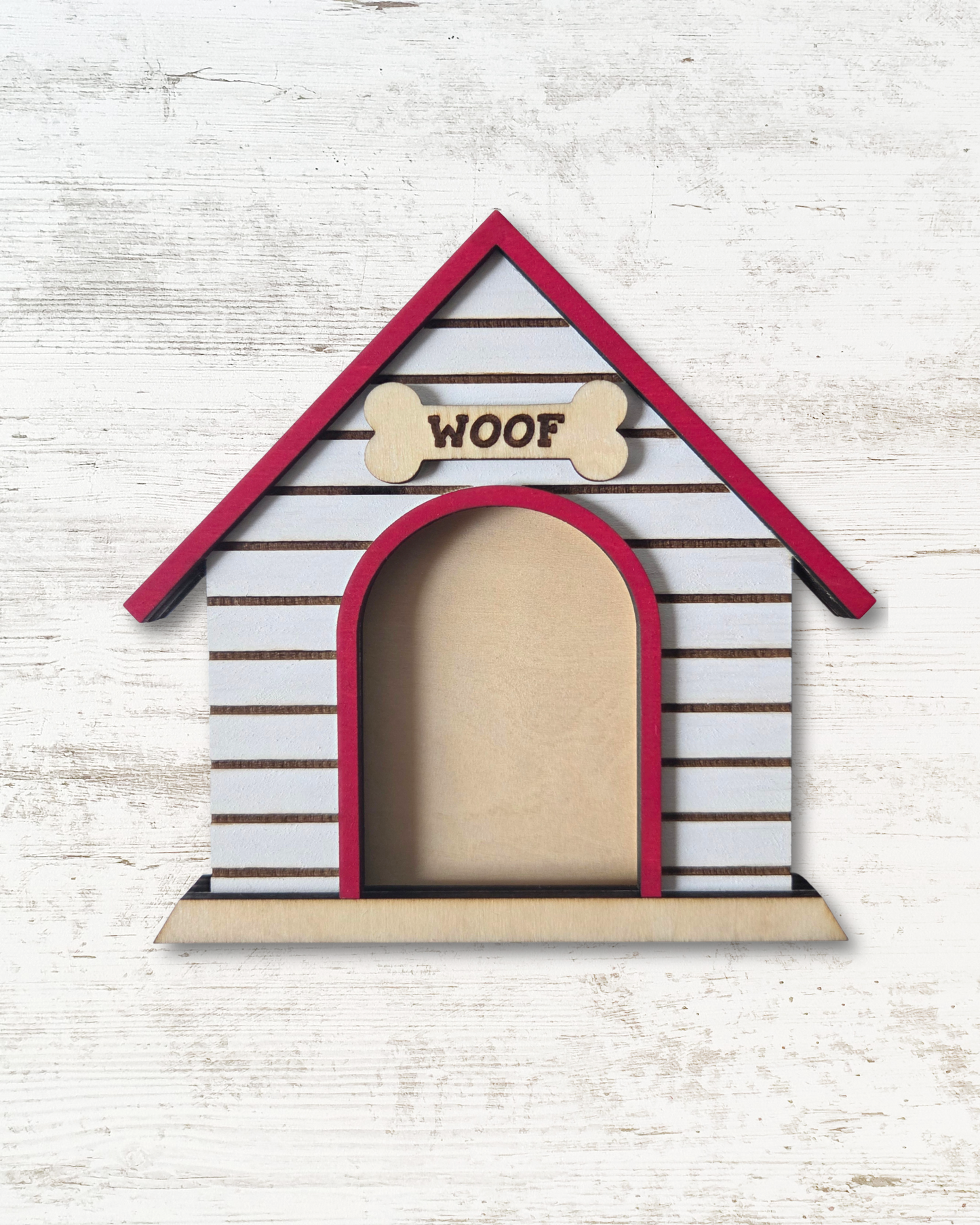 Cadre photo aimanté niche - Cadre photo magnétique en bois | Idée cadeau originale pour amoureux des chiens