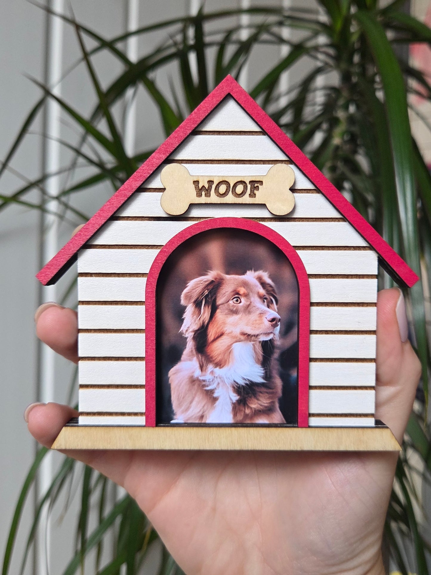 Cadre photo aimanté niche - Cadre photo magnétique en bois | Idée cadeau originale pour amoureux des chiens