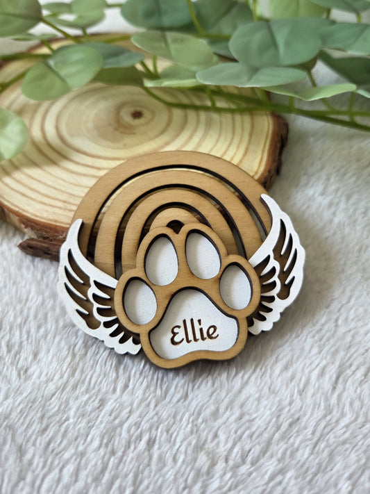 Magnet commémoratif 'Patte de Chien' | Souvenir artisanal pour deuil animalier