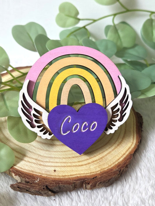 Magnet commémoratif 'Cœur' | Souvenir artisanal pour deuil animalier | Cadeau touchant pour amoureux des animaux