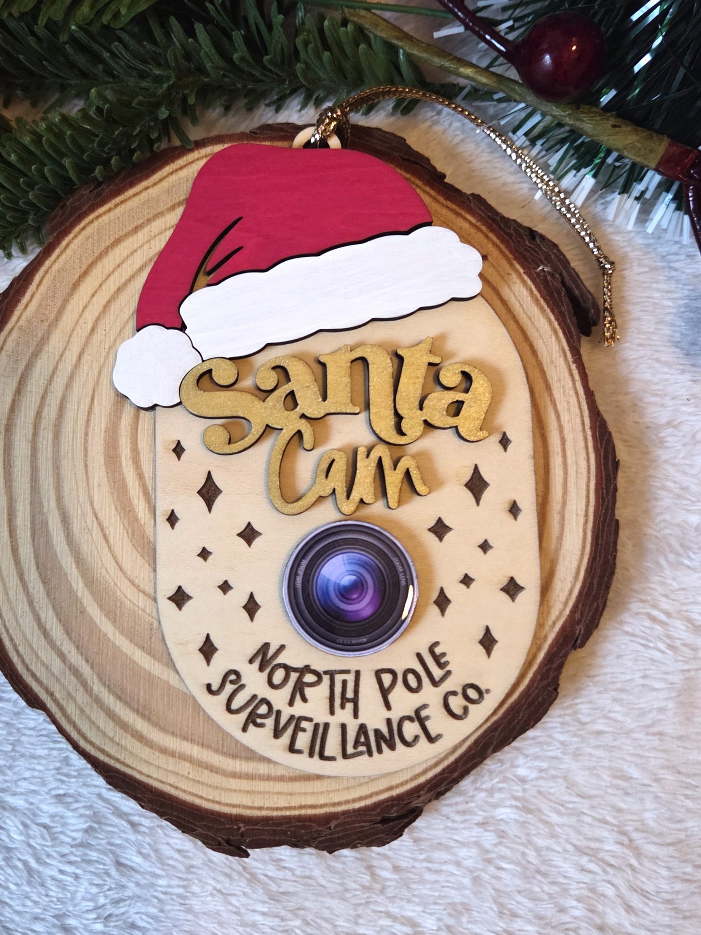 Ornement de Noël – Caméra du Père Noël “North Pole Surveillance Co.” | Santa Cam amusante