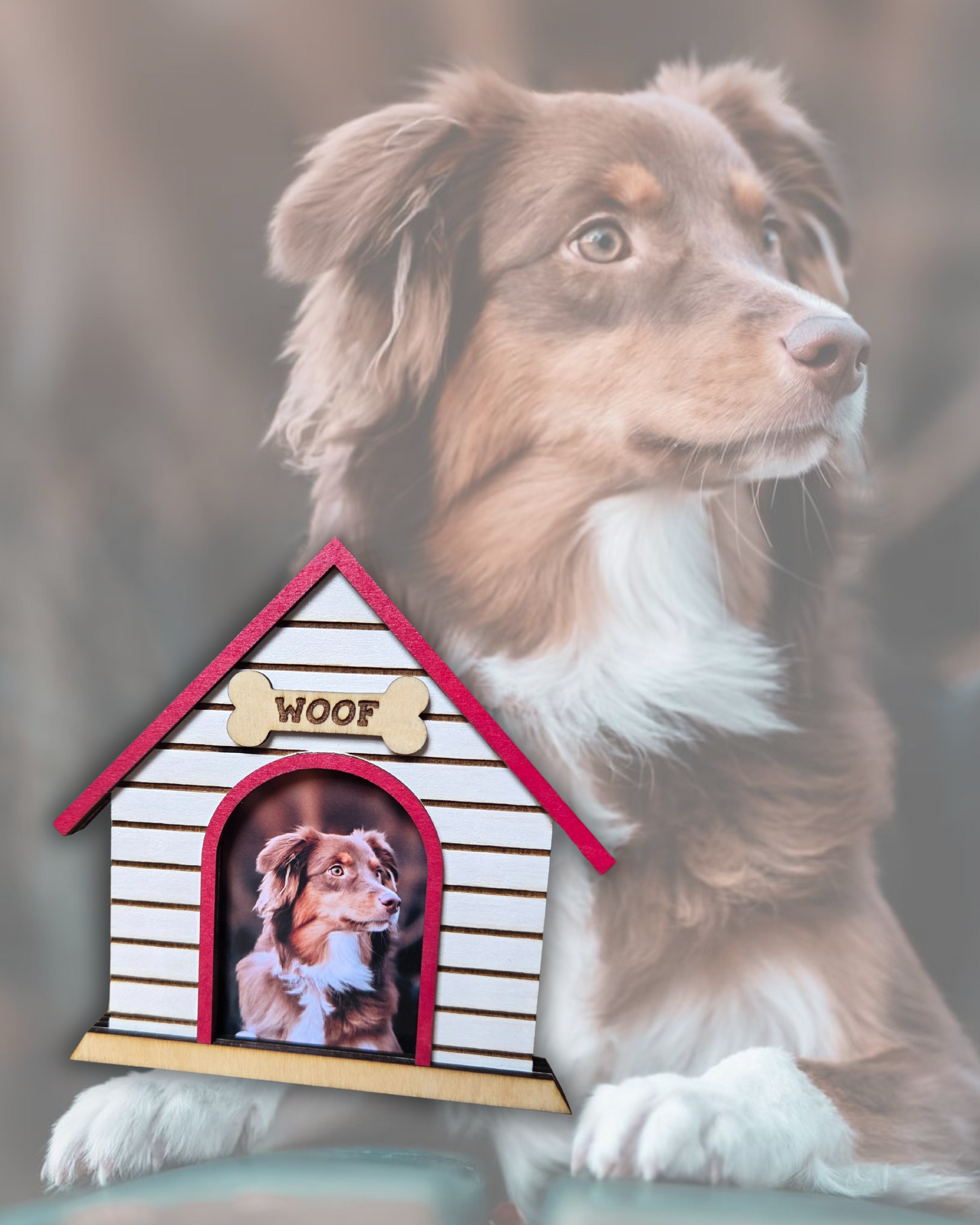 Cadre photo aimanté niche - Cadre photo magnétique en bois | Idée cadeau originale pour amoureux des chiens