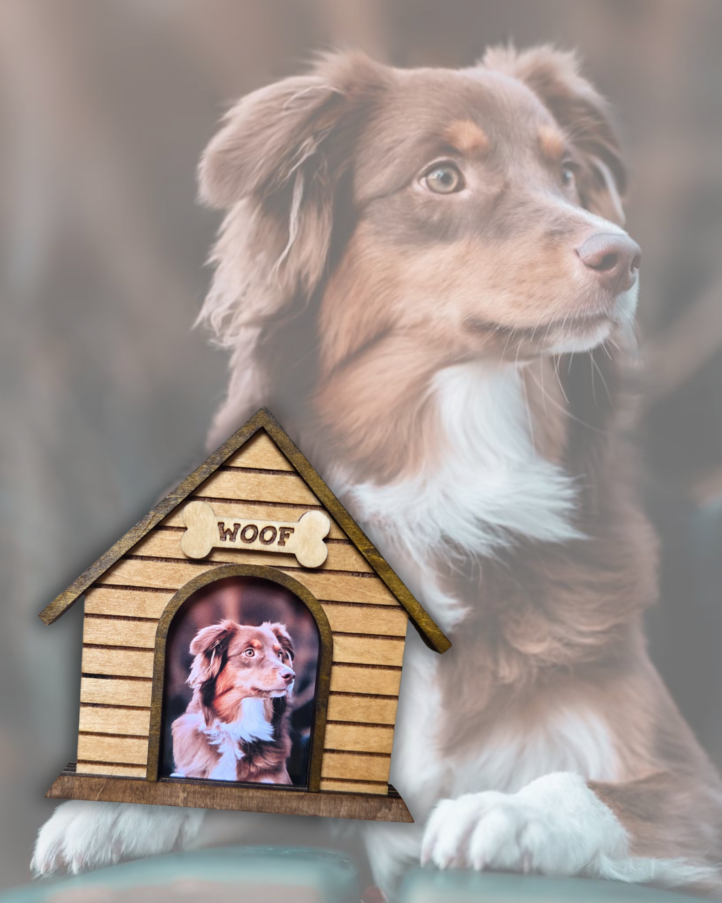 Cadre photo aimanté niche - Cadre photo magnétique en bois | Idée cadeau originale pour amoureux des chiens