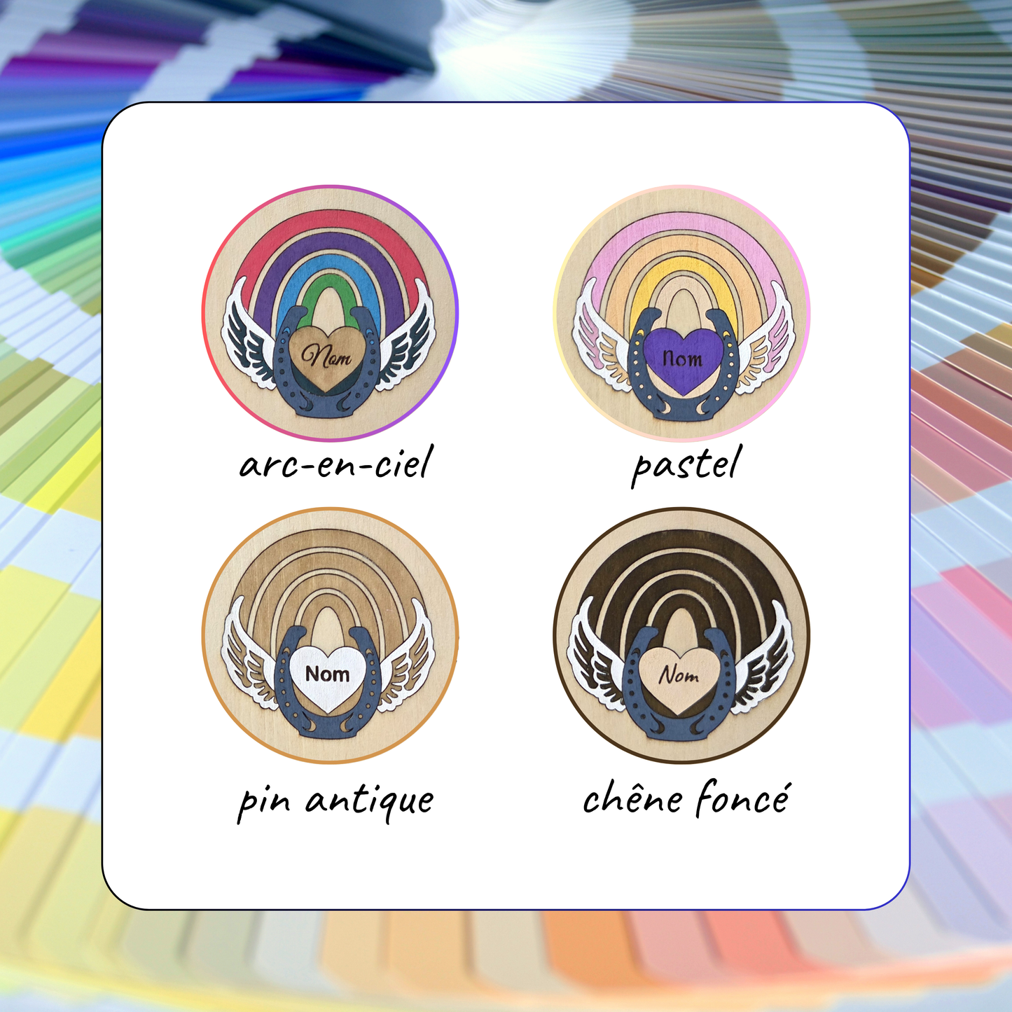 Magnet commémoratif 'Fer à cheval' personnalisé | Souvenir artisanal pour deuil animalier